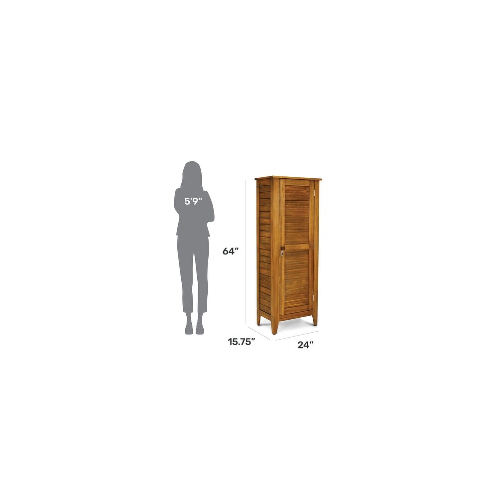 Maho Outdoor Golden Teak Single Door Storage Cabinet