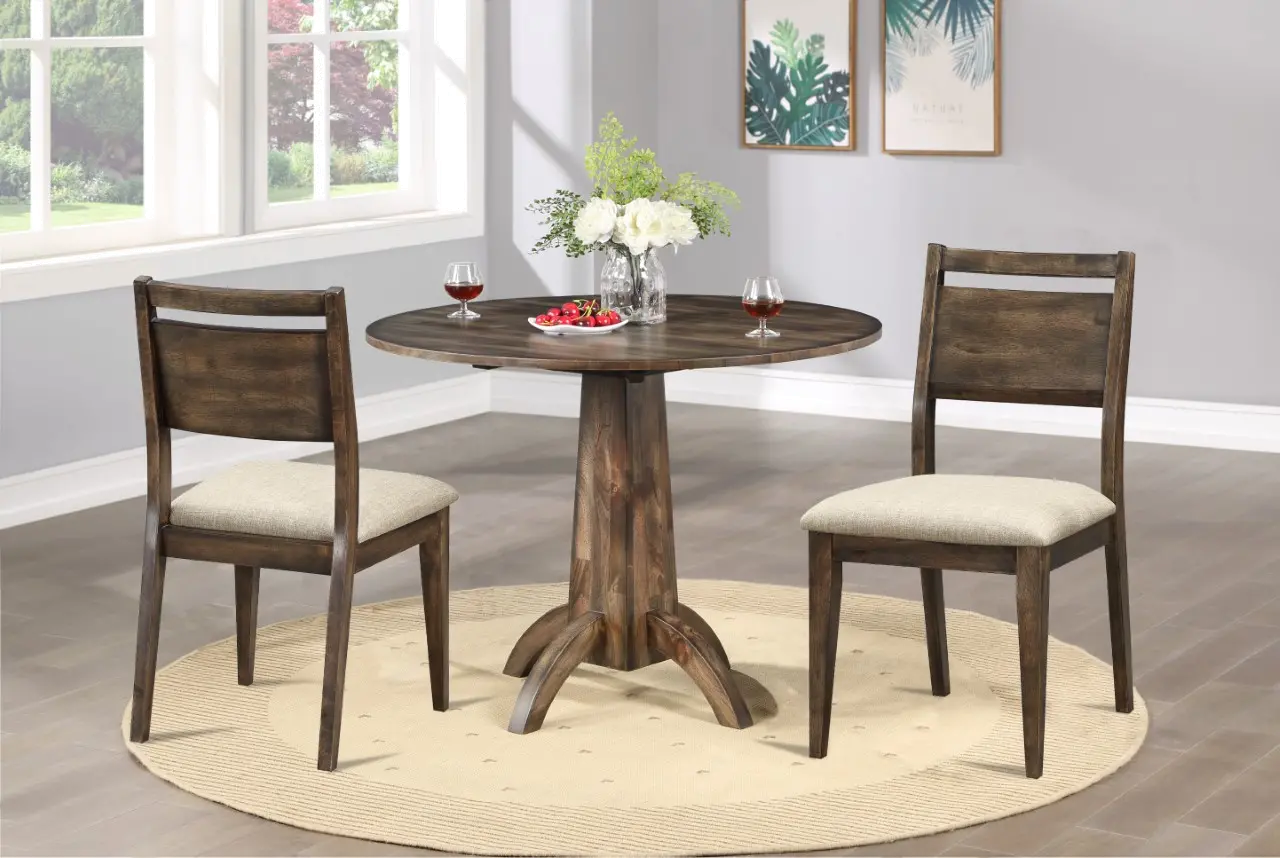 Zoey Dark Brown 3 Piece Dining Room Set