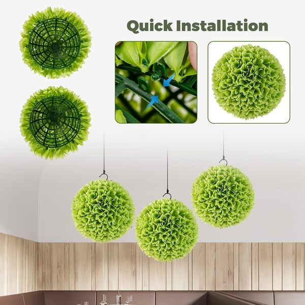 2 Pieces Artificial Plant Topiary Balls Faux Boxwood Decorative Balls