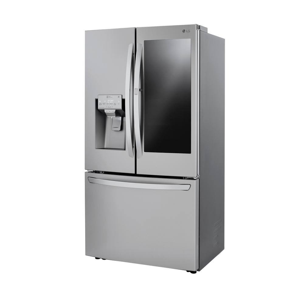 LG 23 cu. ft. French Door Smart Refrigerator w InstaView Dual and Craft Ice in PrintProof Stainless Steel Counter Depth LRFVC2406S