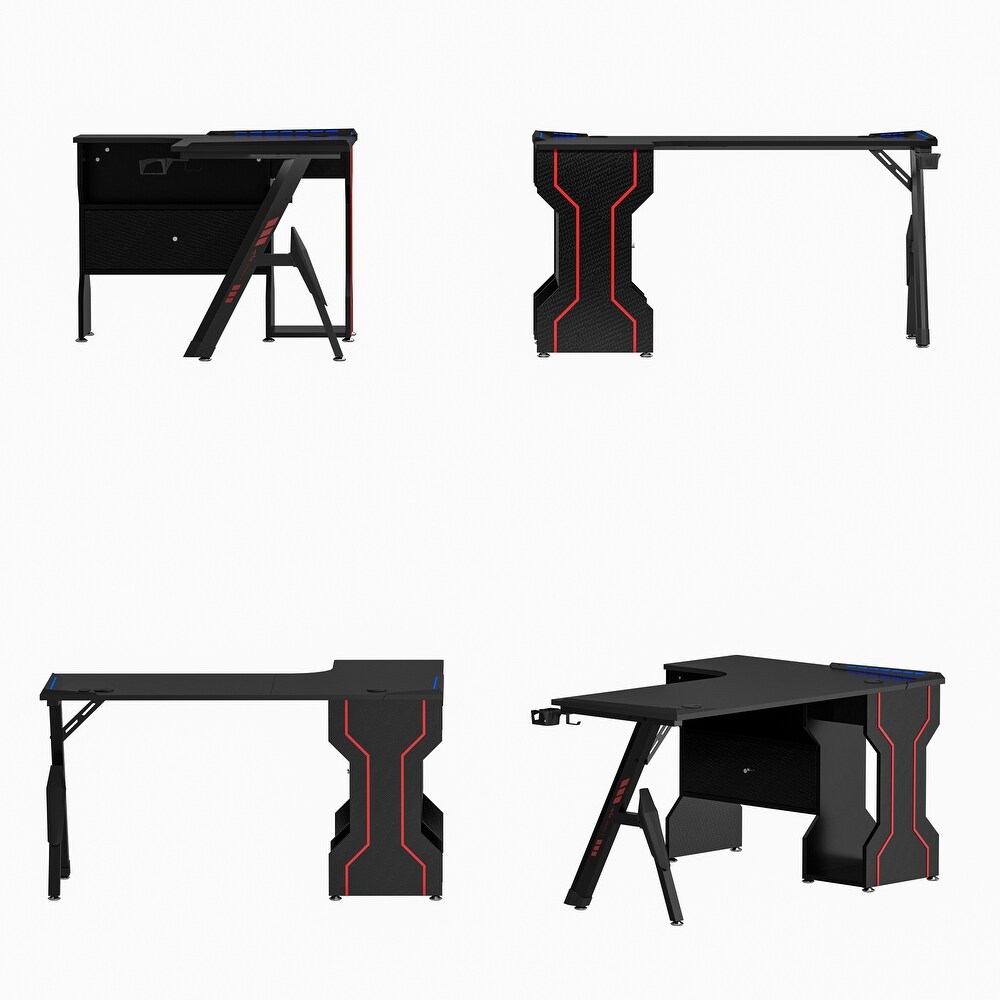 L Shaped Modern carbon fiber desktop office computer desk