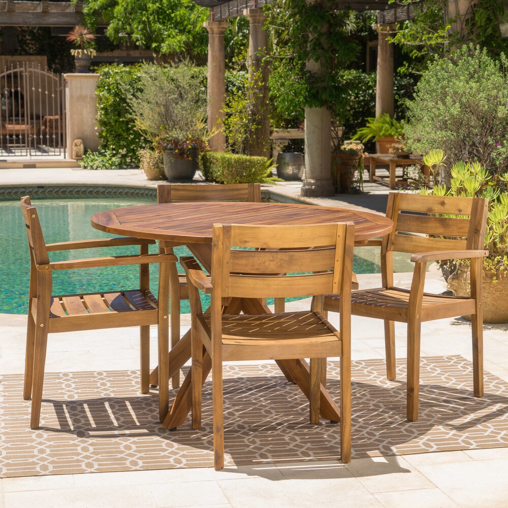 Stamford Outdoor 5 piece Wood Dining Set by Christopher Knight Home