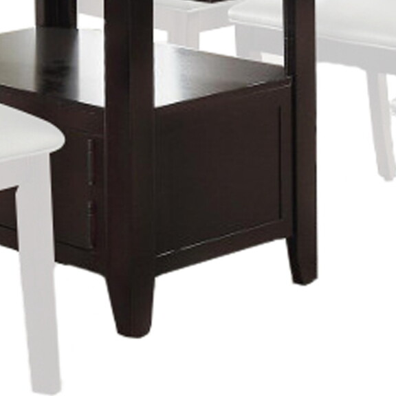 Wooden Dining Table with Spacious Bottom Storage D...