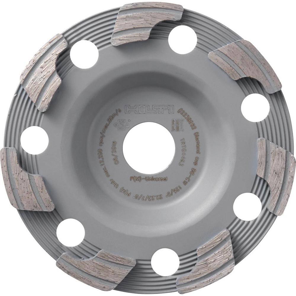 Hilti 5 in. x 78 in. Arbor P Diamond Cup Wheel for Angle Grinder DGH 130 Only (2-Pack) 2238591