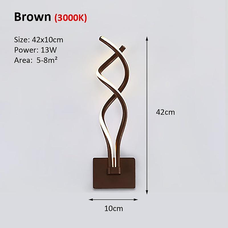 42CM Modern Creative Wave LED Wall Mounted Sconces For Bedside Corridor Stairs Spiral Wall Lamps