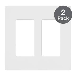 Lutron Claro 2 Gang Wall Plate for DecoratorRocker Switches Gloss White (CW-2-WH-2PK) (2-Pack) CW-2-WH-2PK