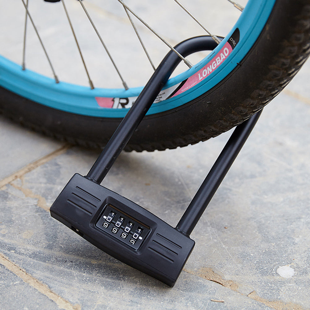 Lock for Bike Motorcycle Lock Scooter Cycling Security U Lock Bike Lock Password Anti Thief(Black)