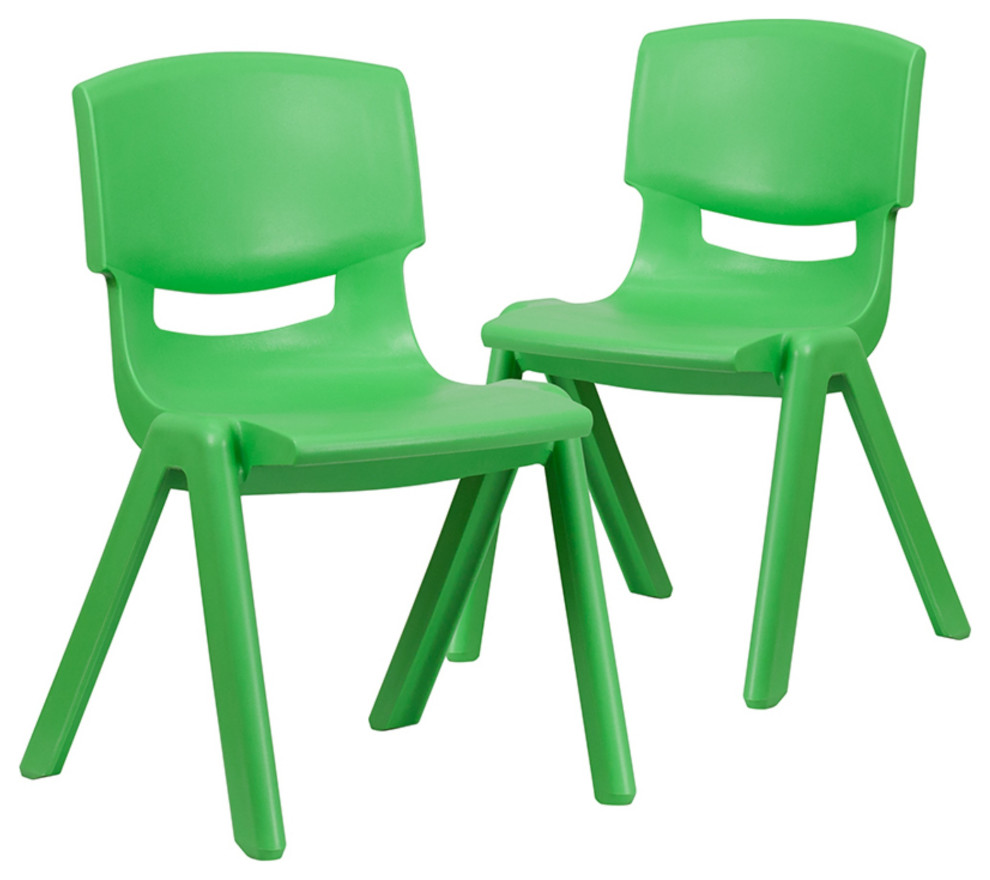 2 Pack Green Plastic Stackable School Chair with 15.5 quotSeat Height   Contemporary   Dining Chairs   by Pot Racks Plus  Houzz