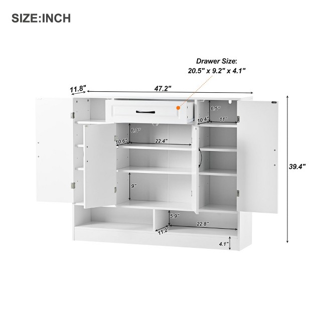 Sleek And Modern Shoe Cabinet With Adjustable Shelves Modernluxe