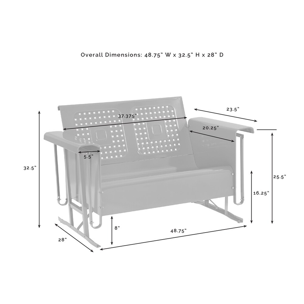 Bates Outdoor Metal Loveseat Glider   28\