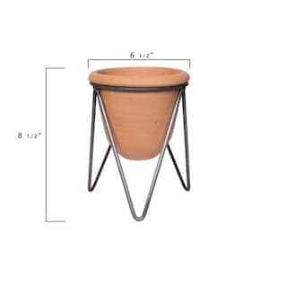 Storied Home 9.5 in. L x 8.75 in. W x 7.75 in. H Terracotta Outdoor Clay Decorative Pots 1-Pack DA8083