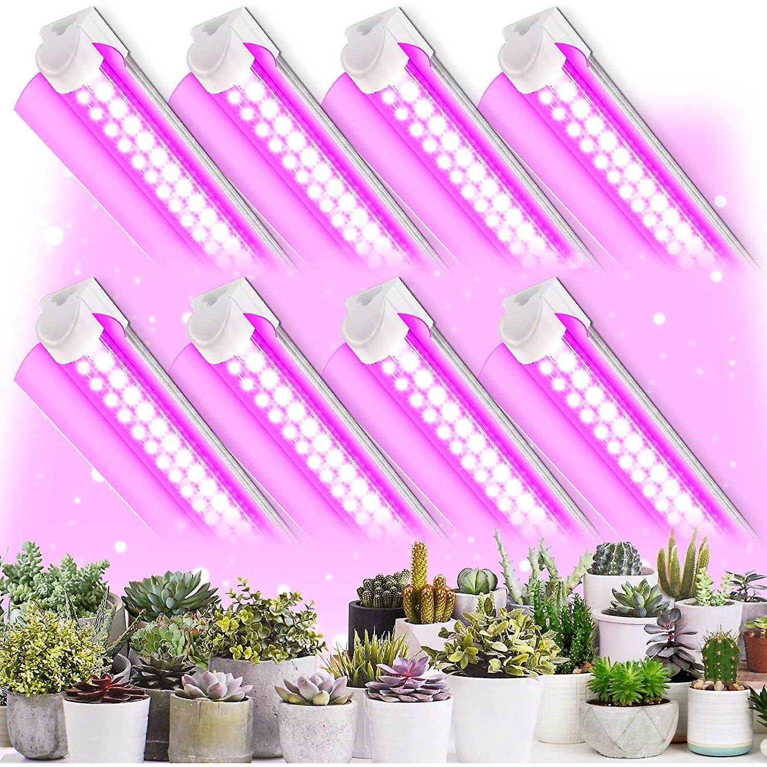 (8-pack) Led Grow Light， T8 Grow Lights 2ft， 192w(824w) High Intensity Full Spectrum Indoor Grow Lights With High Ppfd Value， Grow Lights For Indoor P