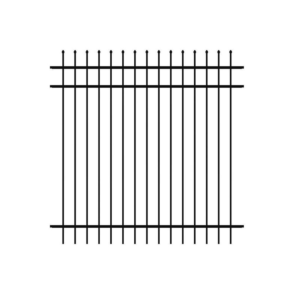 FORGERIGHT 6 ft. H x 6 ft. W Osprey Black Aluminum Fence Panel 881799