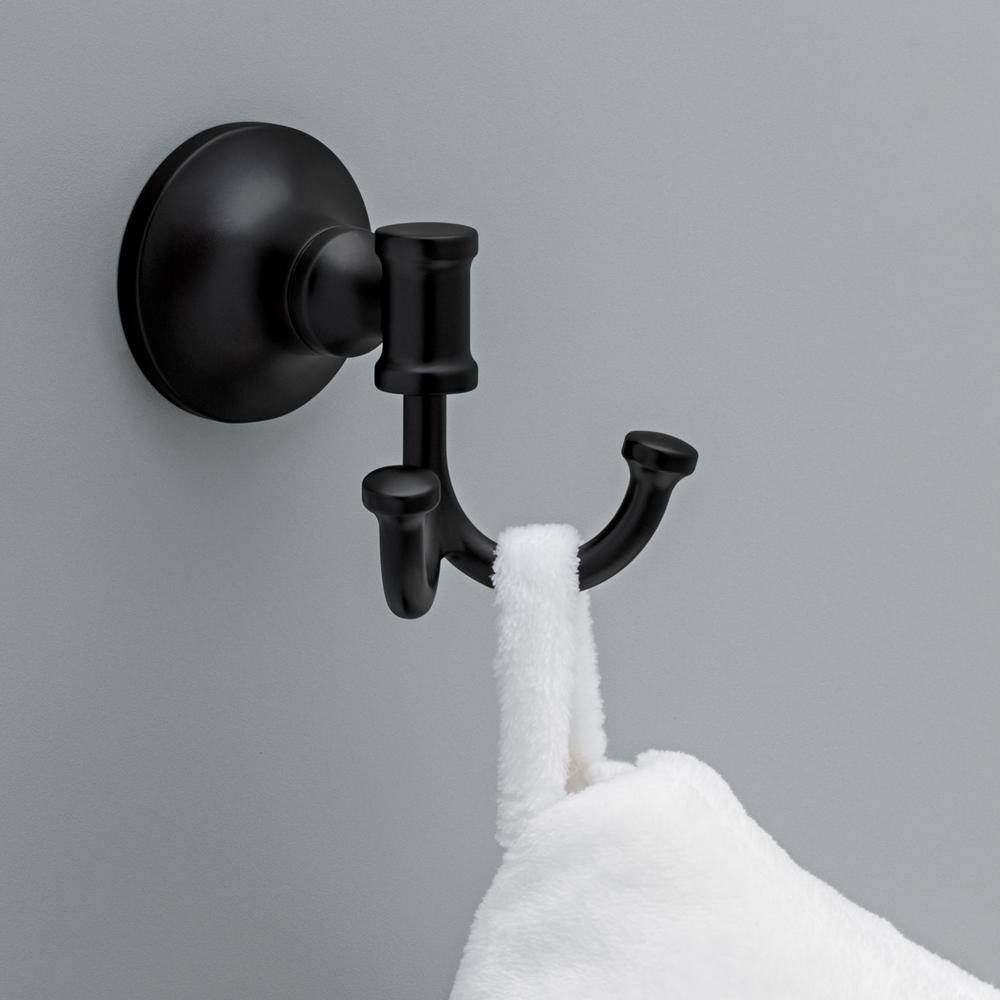 Delta Chamberlain Double J Towel Hook in Matte Black CML35-MB-R