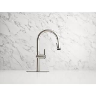 KOHLER Rune Single-Handle Pull-Down Sprayer Kitchen Faucet in Vibrant Stainless K-R22153-SD-VS