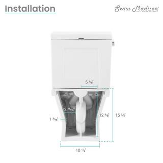 Swiss Madison Cache 2-piece 1.28 GPF Single Flush Elongated Toilet in Glossy White Seat Included SM-2T230