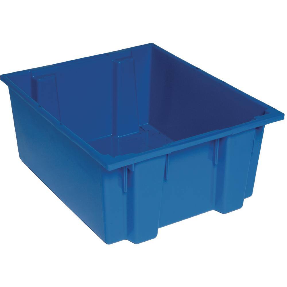 QUANTUM STORAGE SYSTEMS 15 Gal. Genuine Stack and Nest Tote in Blue (Lid Sold Separately) (3-Carton) SNT225BL