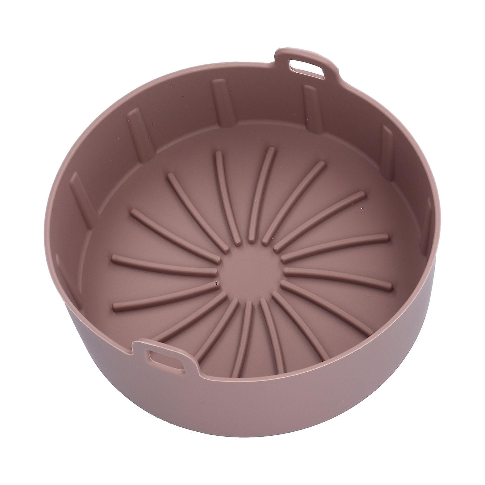 Reusable Silicone Pot Replacement Kitchen Electric Fryer Basket Tray Baking Accessory 20220(16cm Coffee )