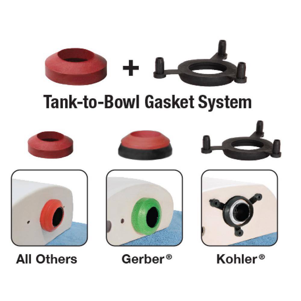 Fluidmaster Universal 2 in. Tank-to-Bowl Toilet Gasket System with Bolts 2602G-008-T5