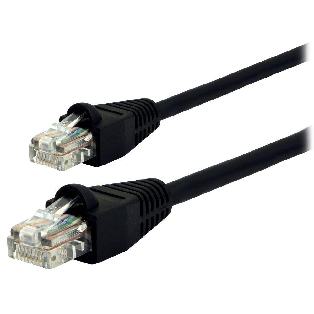 GE 25 ft. Cat5E Ethernet Networking Cable in Black 33764