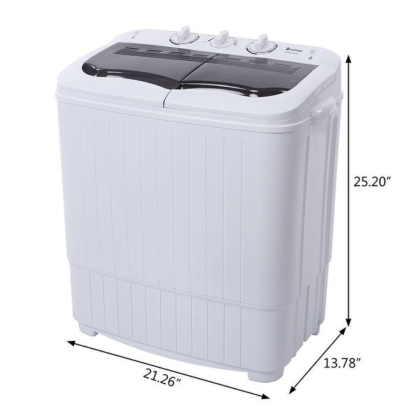 ZOKOP 14.3lbs Compact Semi-Automatic Twin Tube Washing Machine - 21.26