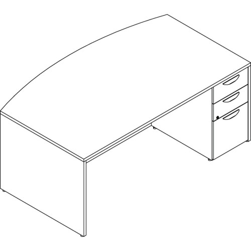 Lorell Prominence 2.0 Mahogany Laminate Box/Box/File Right-Pedestal Desk - 3-Drawer (PD4272RSPMY)