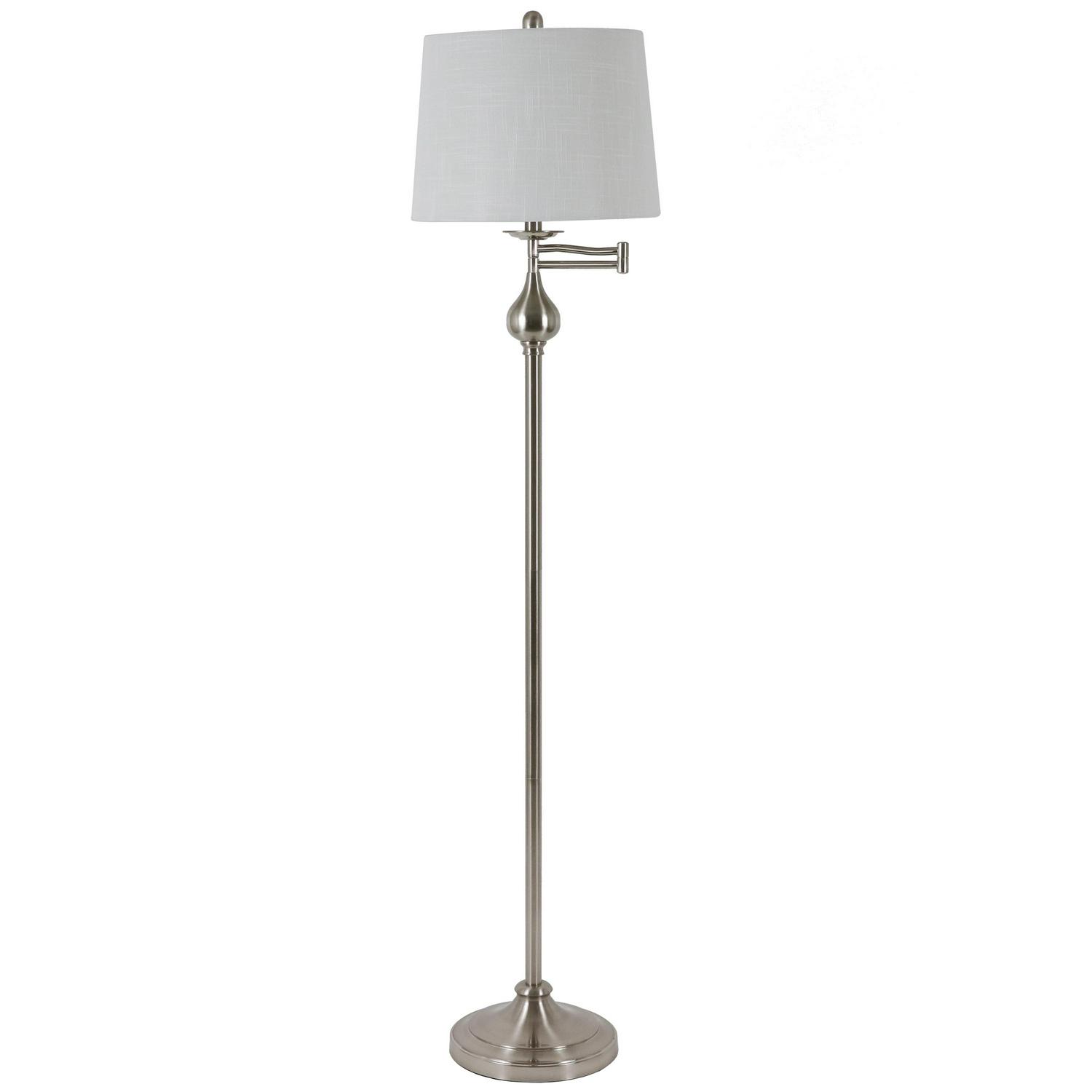 Decor Therapy Traditional Swing Arm Floor Lamp with Ball Accent， 63