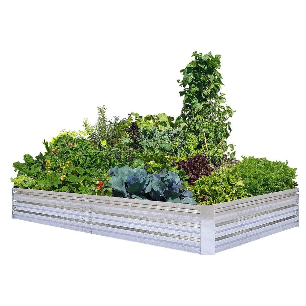 5 ft. x 3 ft. x 1 ft. Galvanized Raised Garden Beds for Vegetables Large Metal Planter Box Steel Kit Flower Herb W-W46549250