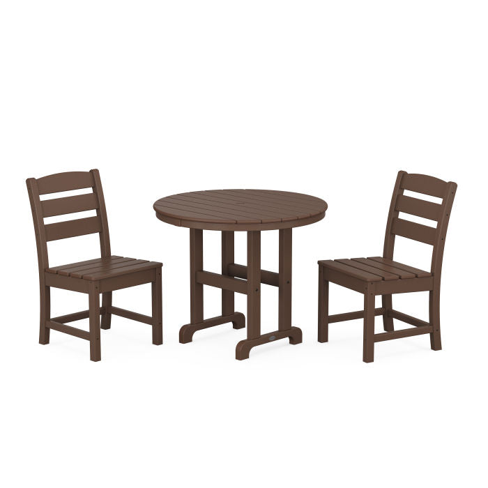 Polywood Lakeside Side Chair 3-Piece Round Dining Set PWS1335-1