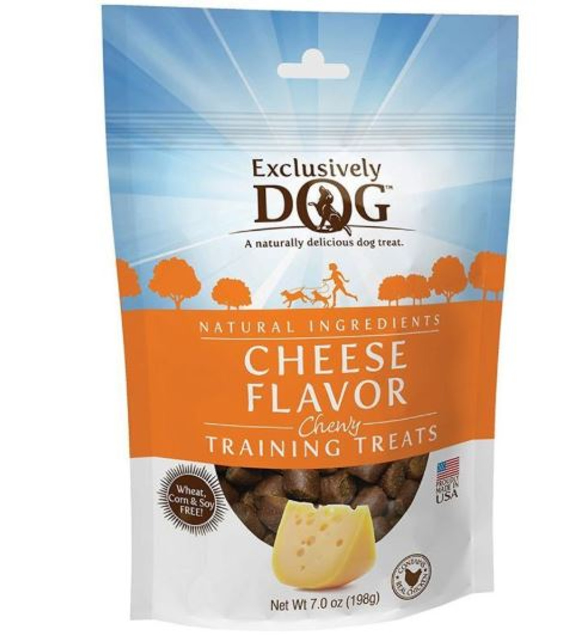 Exclusively Dog Cheese Flavored Training Dog Treats 7oz Bag