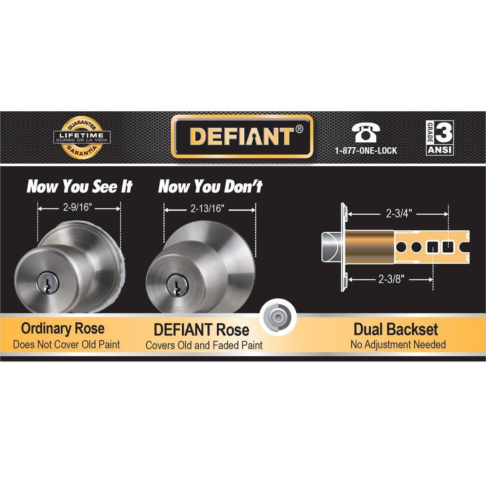 Defiant Freedom Satin Nickel Keyed Entry Door Lever 32LEX200B