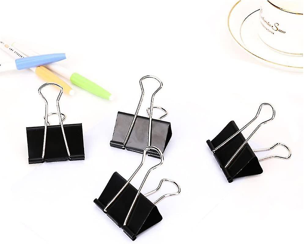 Large Binder Clips 1.6inch (24 Pack)， Big Paper Clamps Clips For Office Supplies， 1.6inch/41mm Width， 0.7inch/18mm Capacity， Black