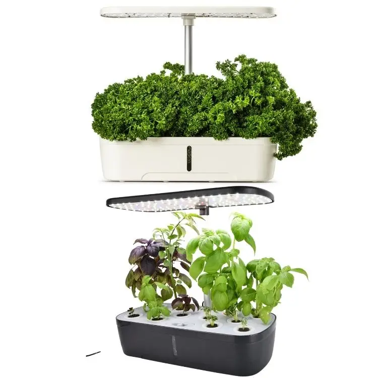 White Black 12 Pods Indoor Hydroponics growing system vases without air pump  suitable offices garden supplies