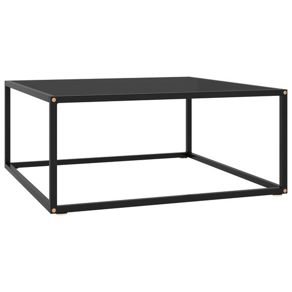 Coffee Table Black with Black Glass 31.5