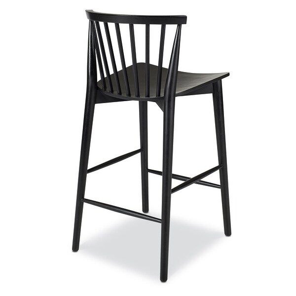 Poly and Bark Ligna Counter Stool - Solid Wood Frame