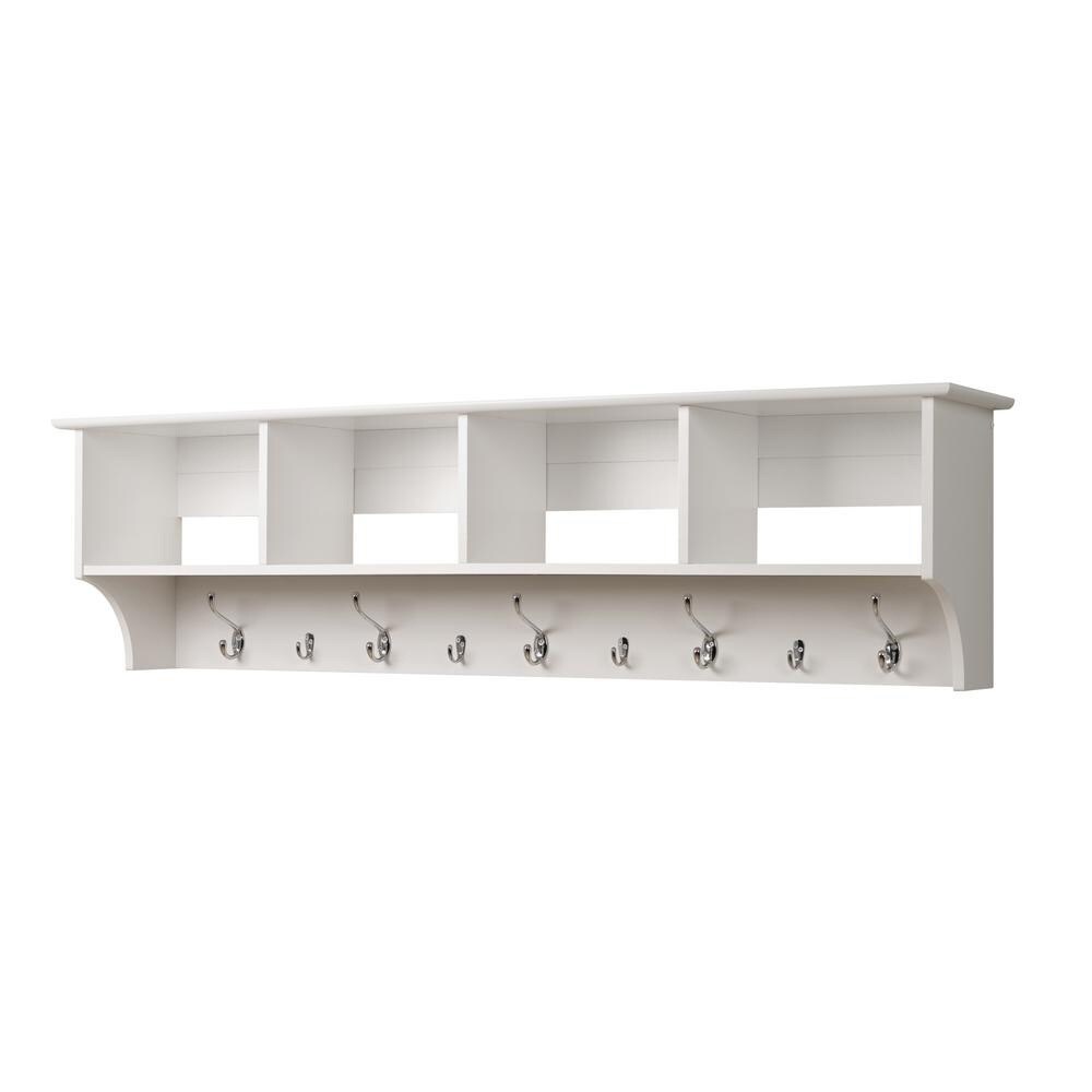 Winslow White Hanging 60 inch Wide Entryway Shelf