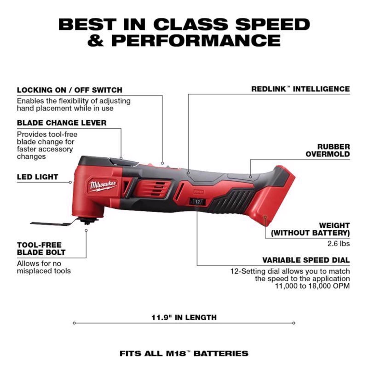 MW M18 18 V Cordless Oscillating Multi-Tool Tool Only