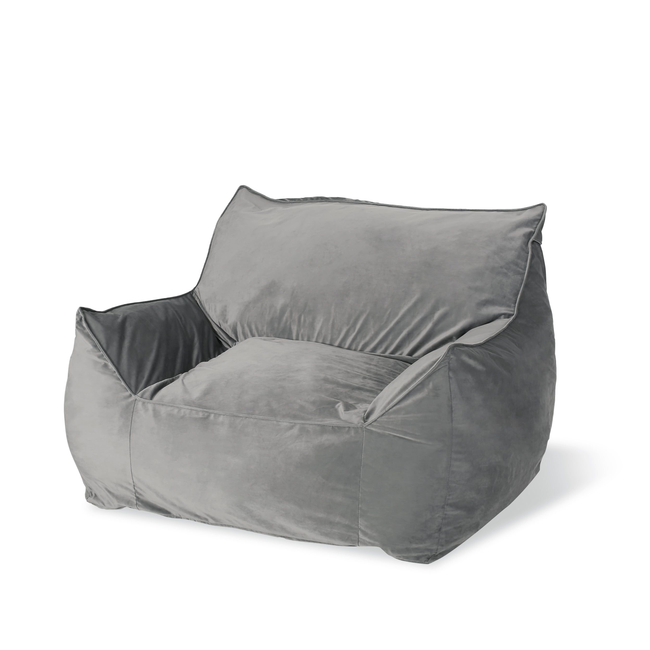 Ehlen Modern Velveteen Bean Bag Chair with Armrests