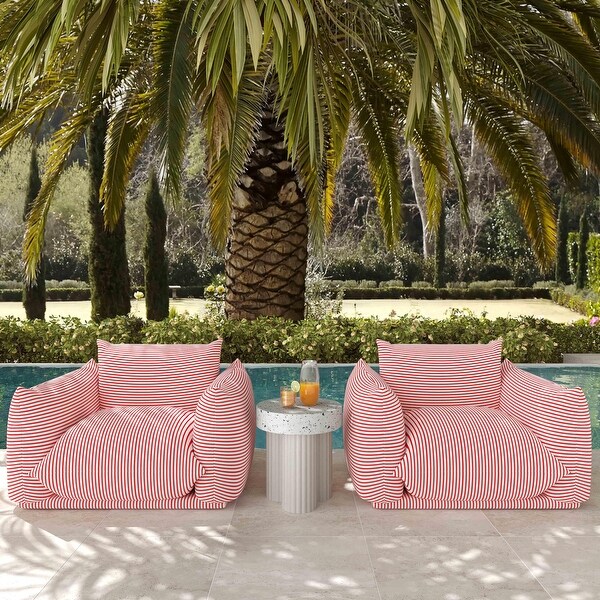 Saint Tropez Striped Stuffed Outdoor Armchair