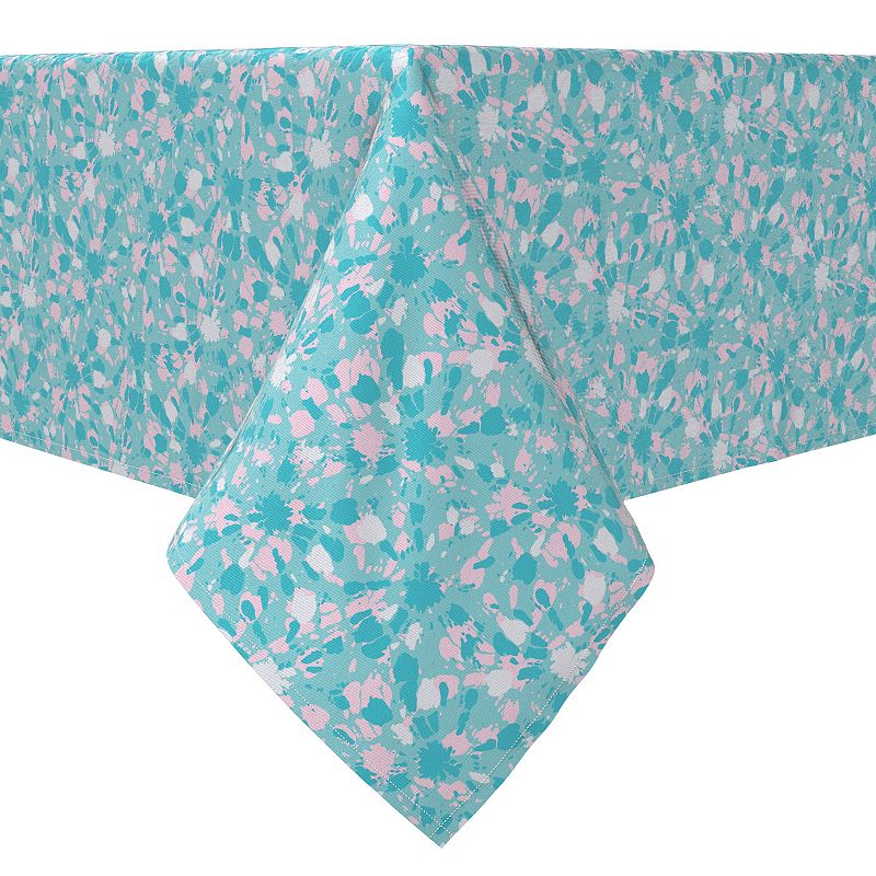 Square Tablecloth， 100% Cotton， 60x60， Pink Aqua Tie Dye