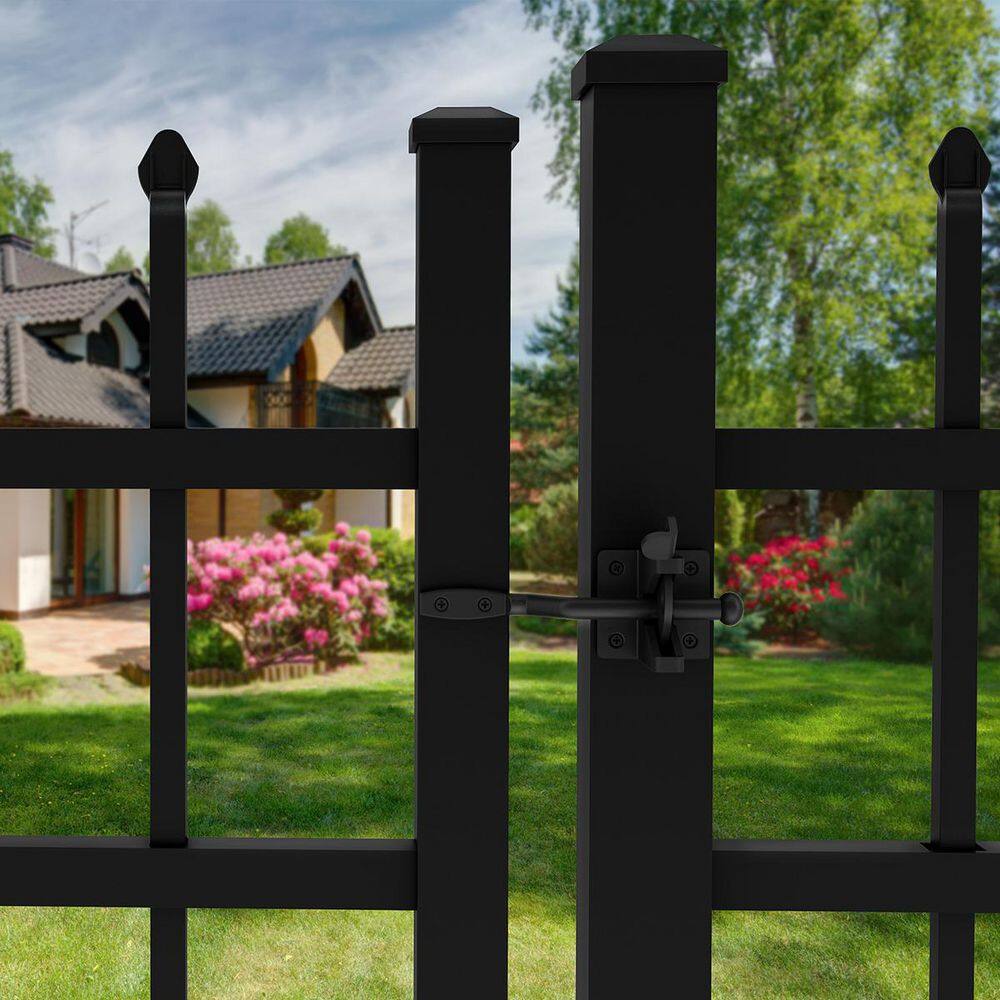 FORGERIGHT Osprey 5 ft. W x 6 ft. H Black Aluminum Fence Gate 882413