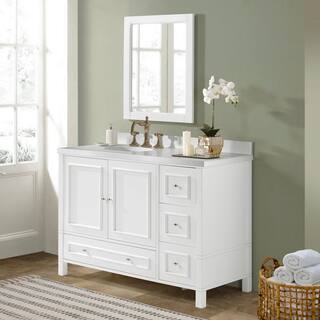 Alaterre Furniture Williamsburg 48 in. W x 21 in. D x 34 in. H Bath Vanity Cabinet without Top in White AVAN48WHBB