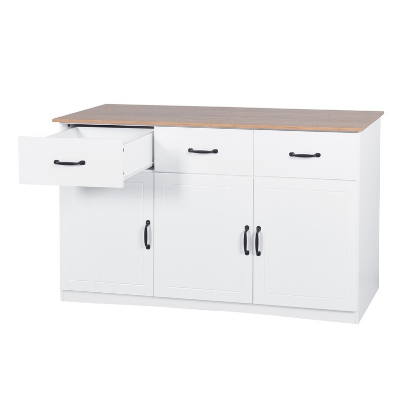 Locker Kitchen sideboard  3 doors  3 drawers and adjustable shelves  white