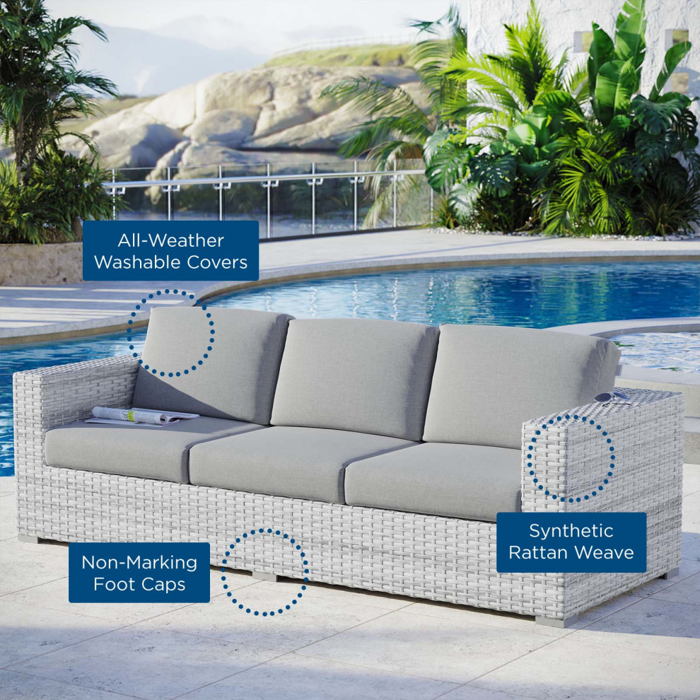 Convene Outdoor Patio Sofa   Tropical   Outdoor Sofas   by Modway  Houzz