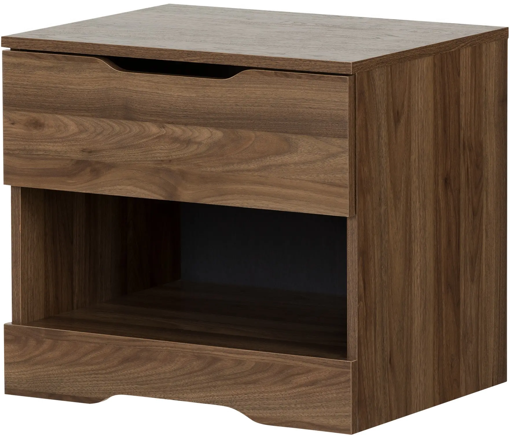 Modern Farmhouse Walnut Nightstand - South Shore