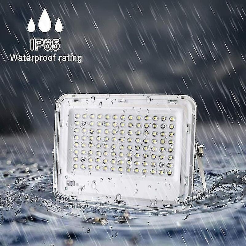 100w Solar Led Flood Light 6500k Solar Spotlight With 100 Led Remote Control， Waterproof Ip65 5000lm Outdoor Solar Light For Warehouse， Garage， Garden