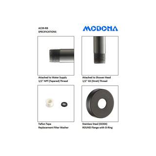 MODONA Adjustable Rain Shower Arm in Rubbed Bronze AC39-RB