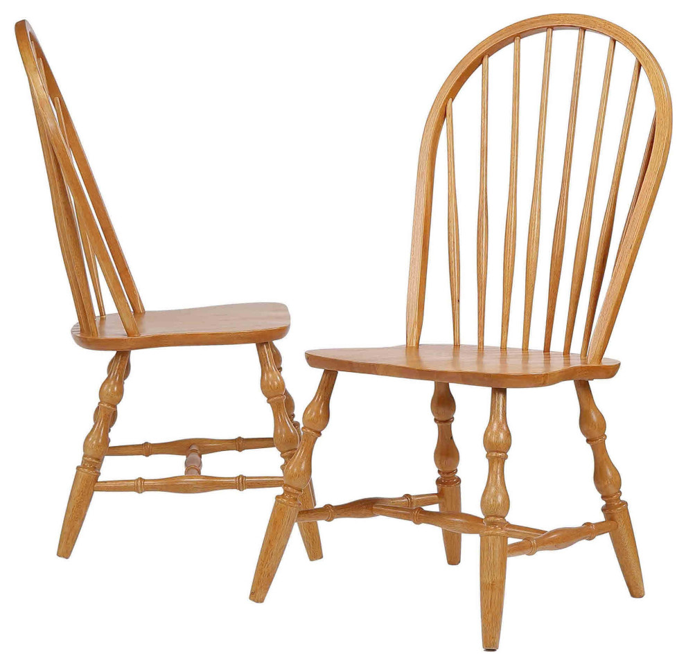 Sunset Trading Oak Selections Windsor Spindleback Dining Chair  Light Oak   Traditional   Dining Chairs   by VirVentures  Houzz