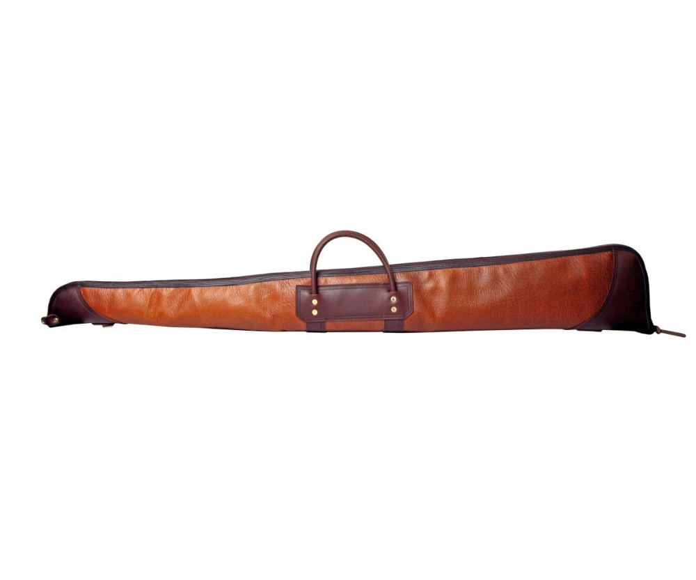 43 In. L Brown Trim Bison Leather Shotgun Case