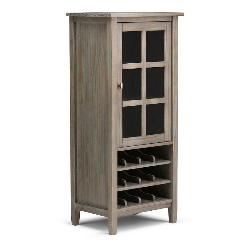 Simpli Home Warm Shaker Wine Rack Storage Cabinet